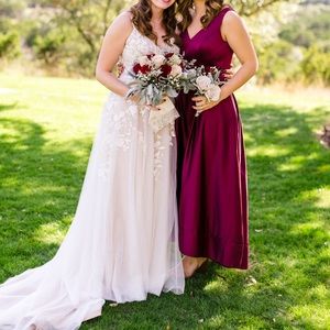 Bridesmaid dress—burgundy